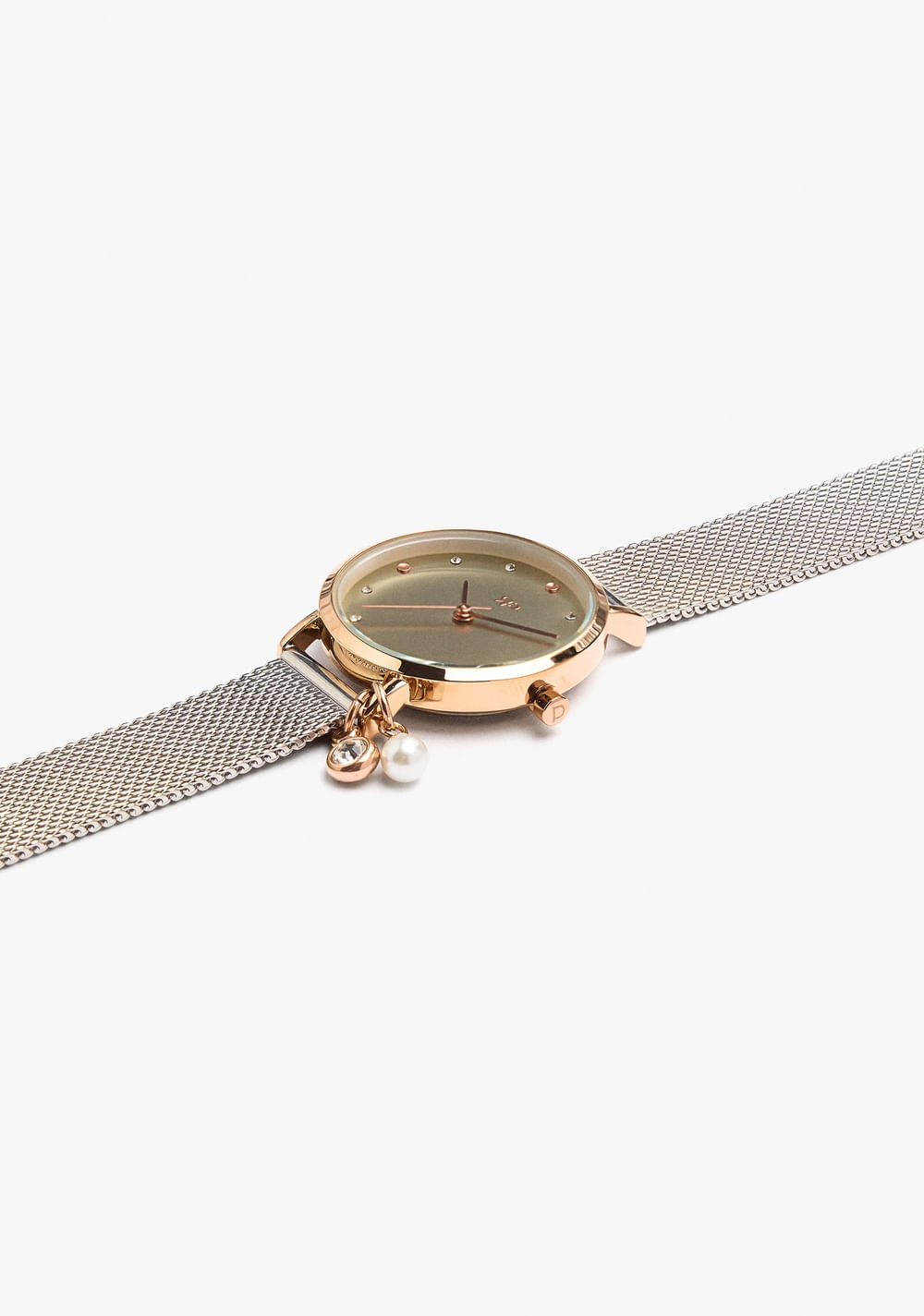 Reloj Bicolor con Malla Metálica de Acero Inoxidable Parfois 2
