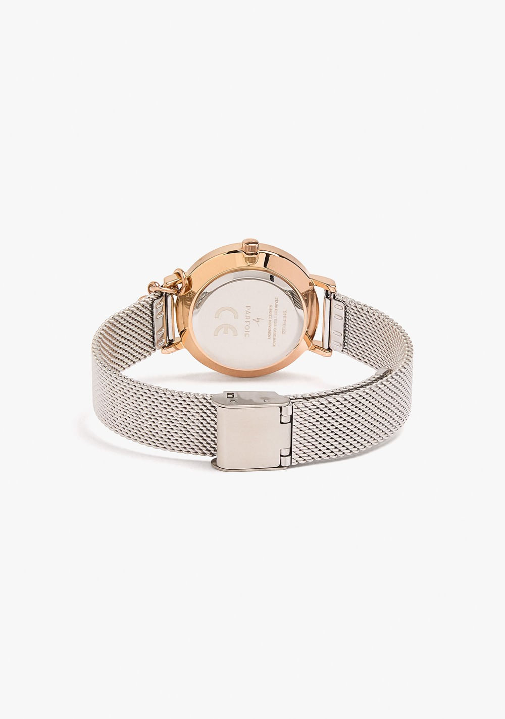 Reloj Bicolor con Malla Metálica de Acero Inoxidable Parfois 3