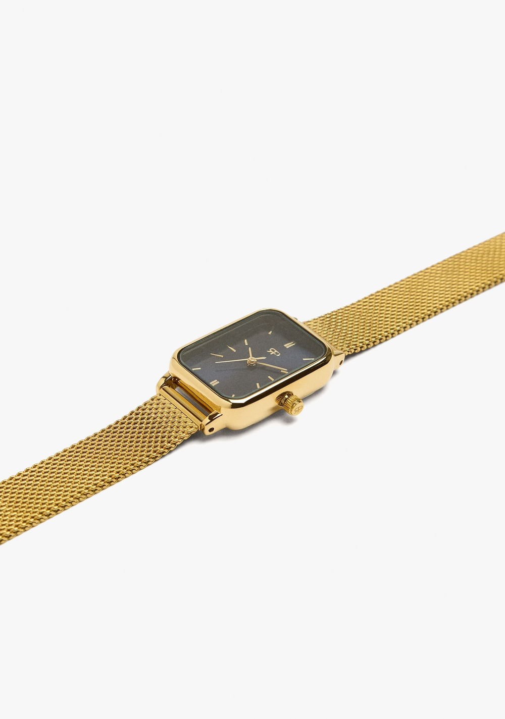 Reloj Rectangular Malla Metálica de Acero Inoxidable Parfois 3