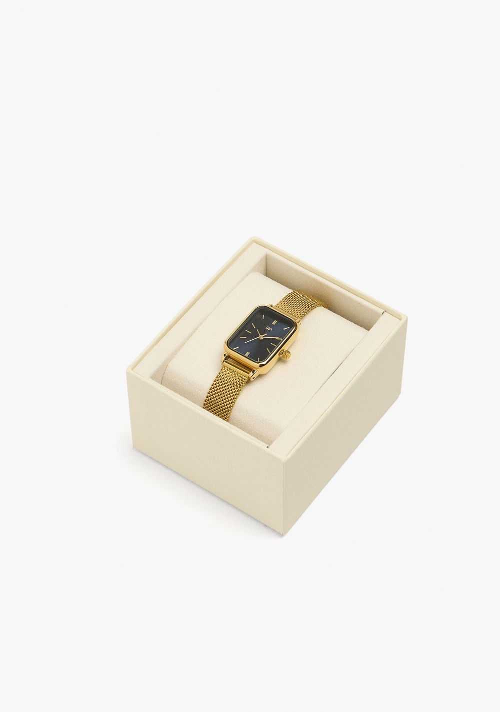 Reloj Rectangular Malla Metálica de Acero Inoxidable Parfois 4