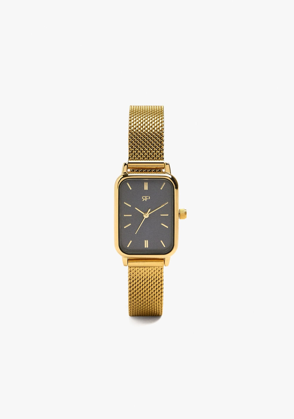 Reloj Rectangular Malla Metálica de Acero Inoxidable Parfois Imagen Principal