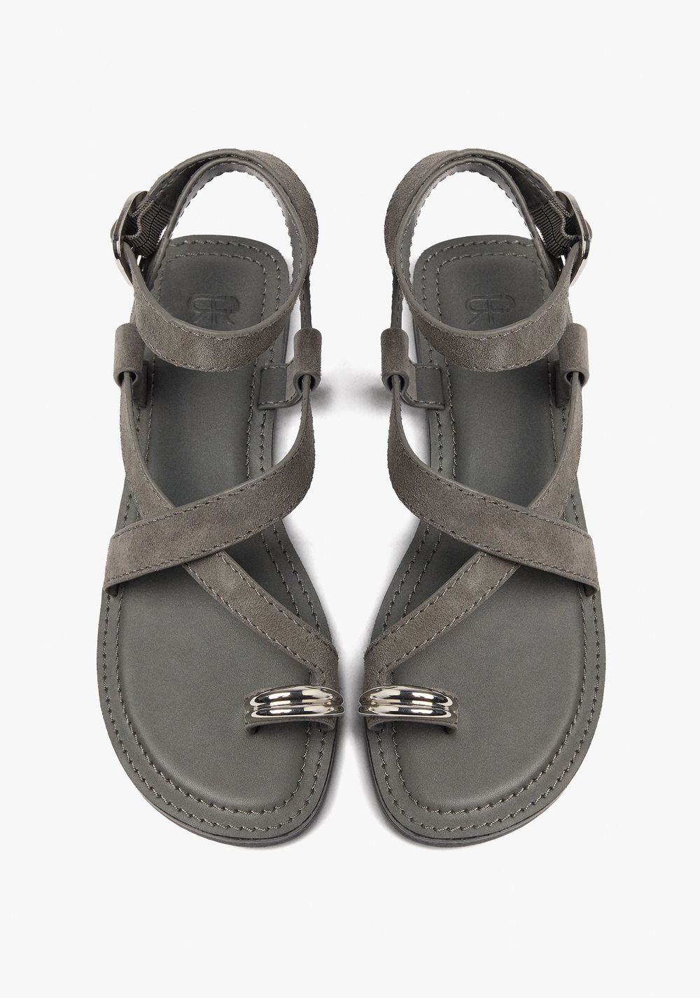 Sandalias de Piel Cruzadas Detalle Metálico Parfois 4
