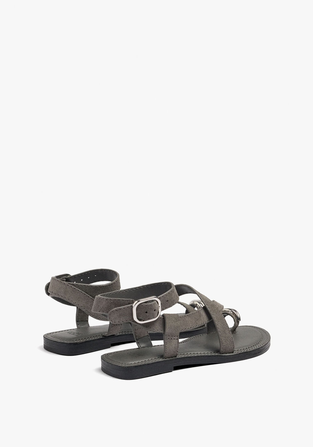 Sandalias de Piel Cruzadas Detalle Metálico Parfois 5