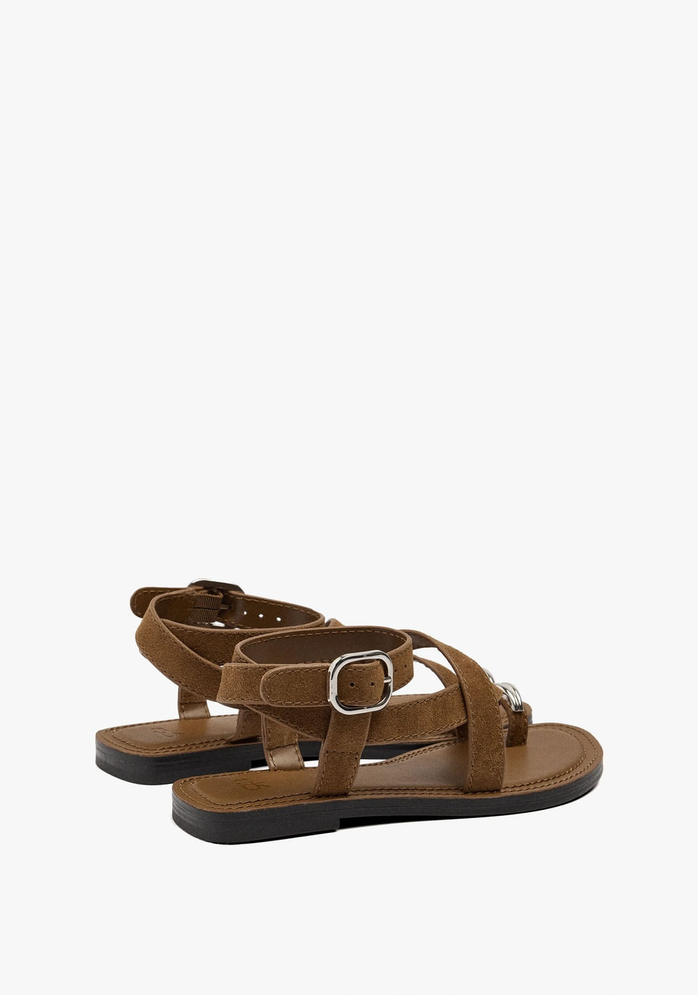 Sandalias de Piel Cruzadas Detalle Metálico Parfois 3