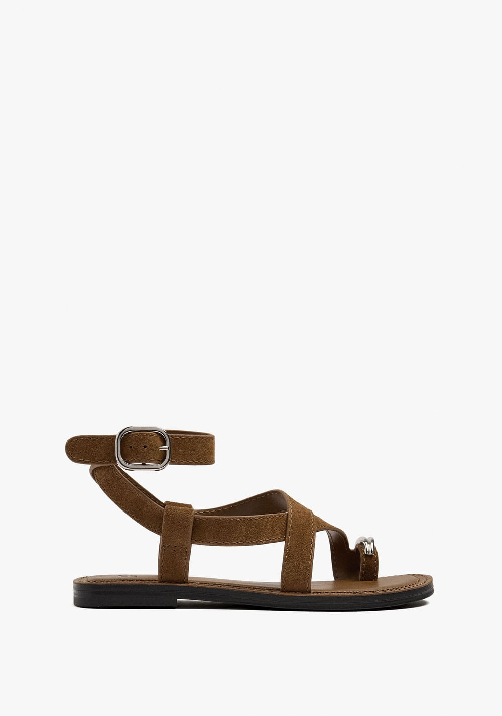 Sandalias de Piel Cruzadas Detalle Metálico Parfois