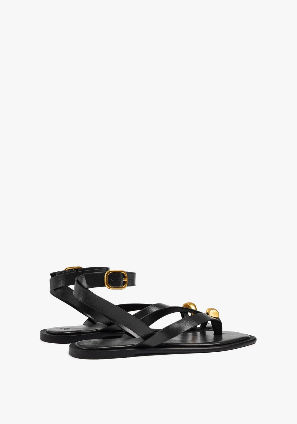 Sandalias de Piel Thong Tira al Tobillo Parfois 3