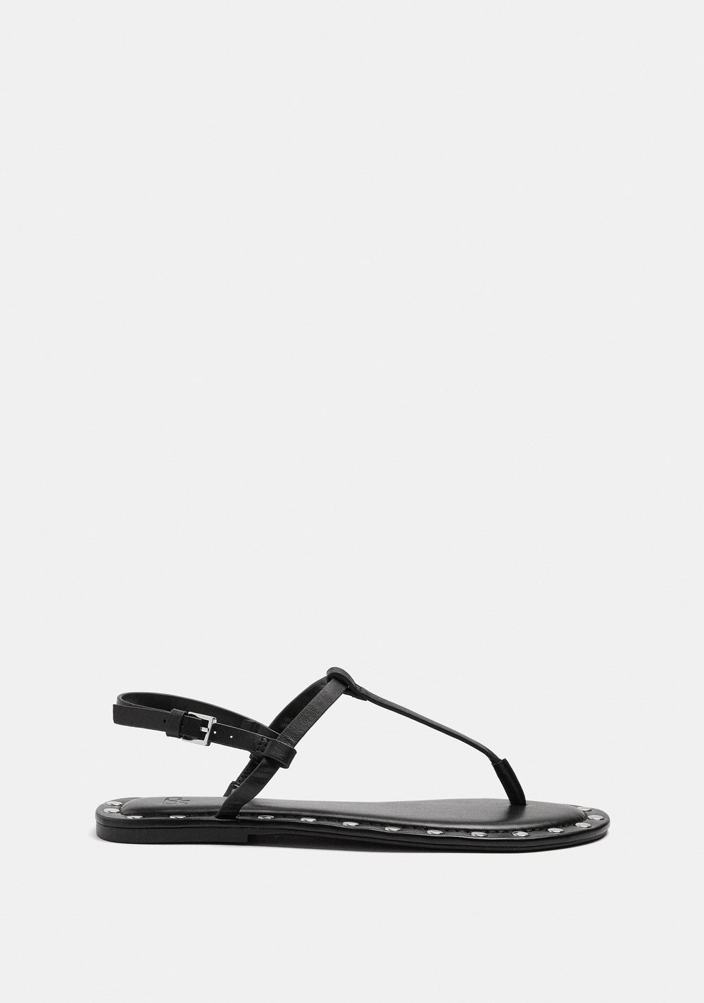 Sandalias Planas de Piel Borde con Tachuelas Parfois