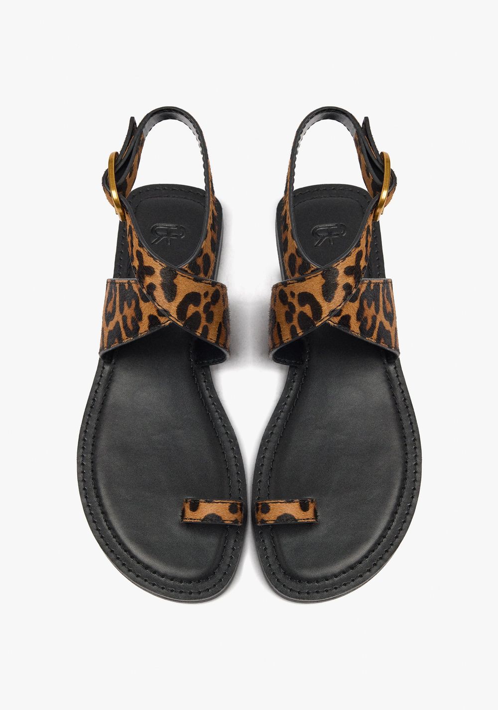 Sandalias Planas de Piel Estampado Animal Parfois 4