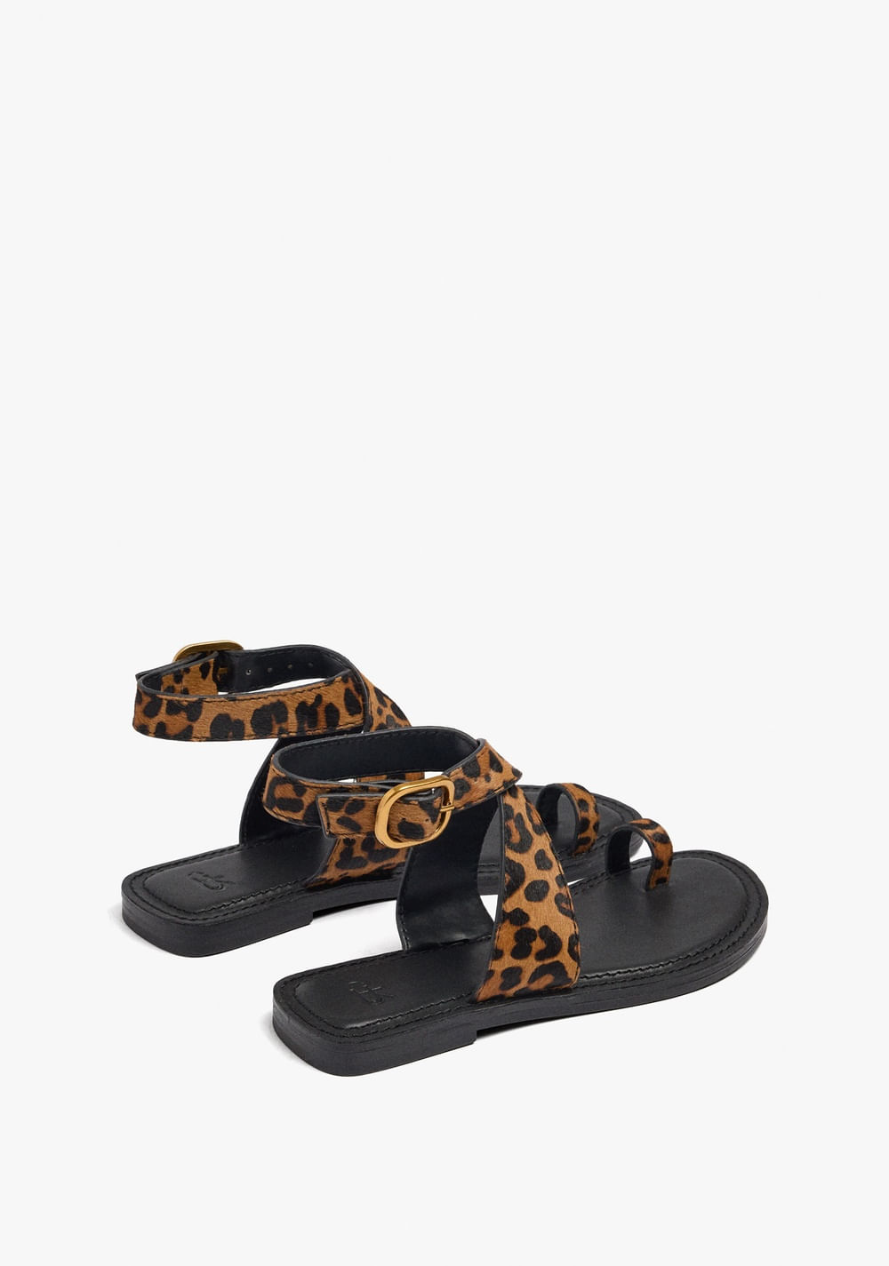 Sandalias Planas de Piel Estampado Animal Parfois 5