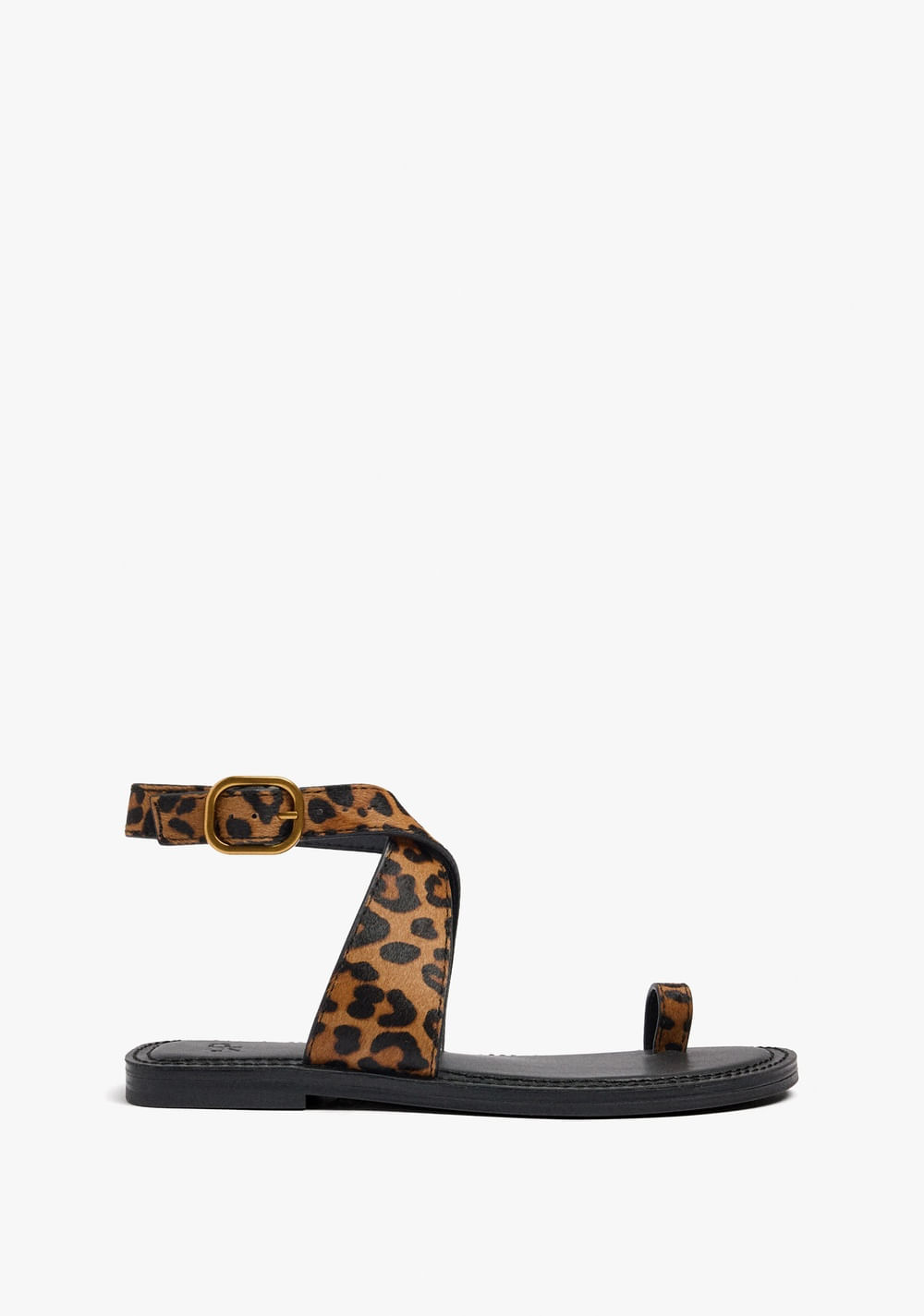 Sandalias Planas de Piel Estampado Animal Parfois Imagen Principal