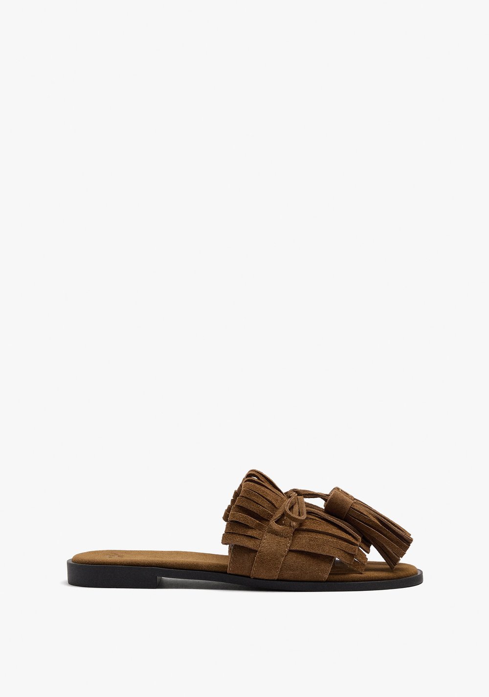 Sandalias Planas de Piel con Flecos y Borlas Parfois