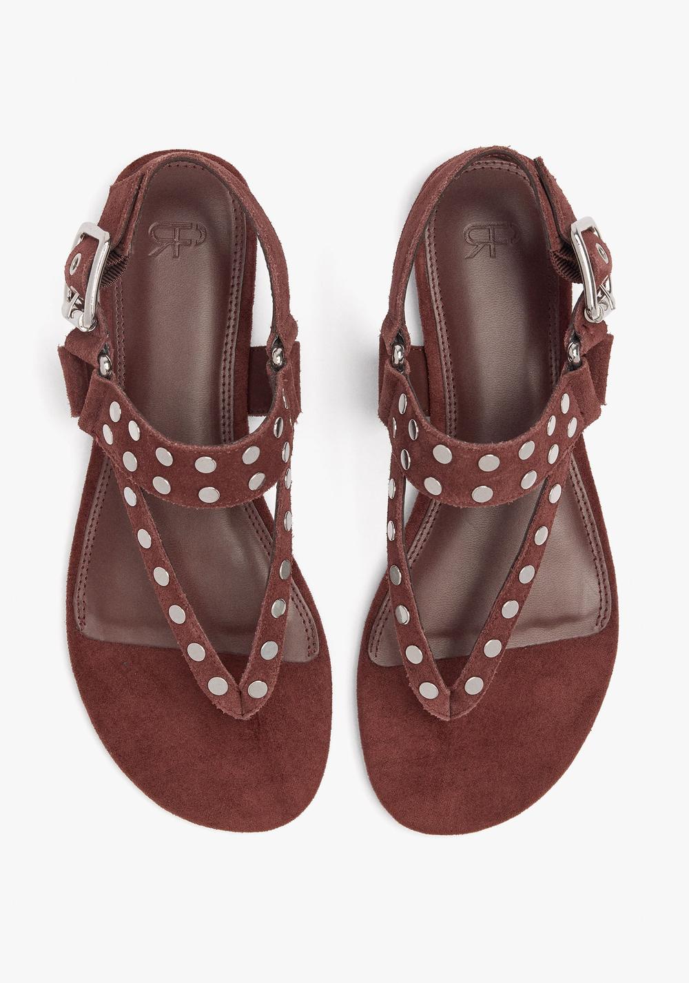 Sandalias Planas de Piel con Tachuelas Parfois 4