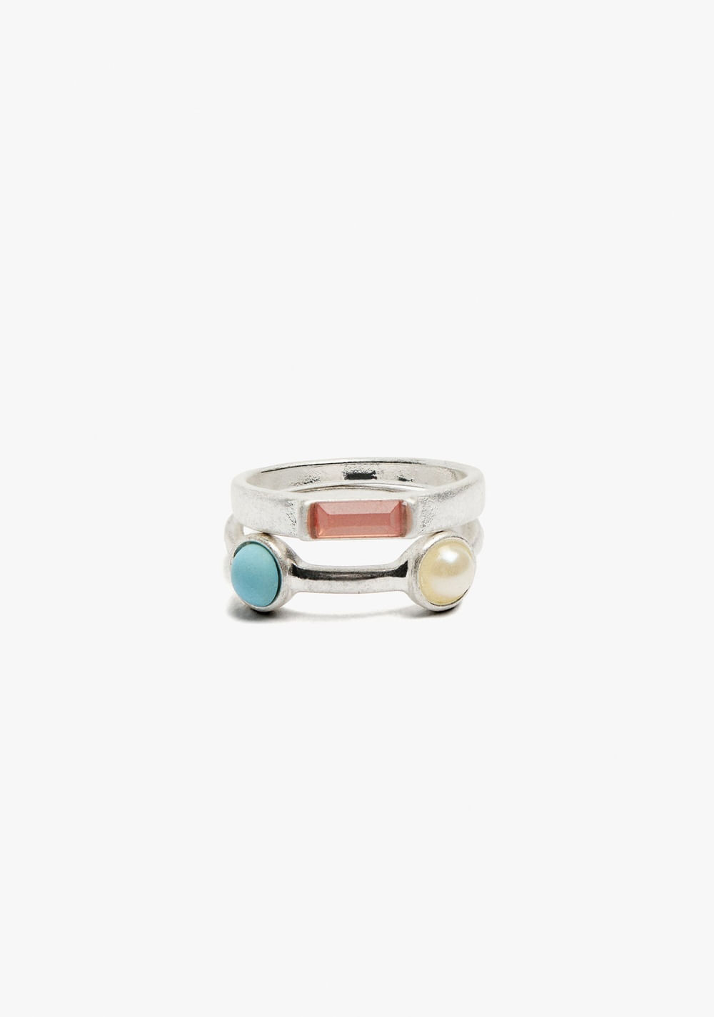 Set de Anillos con Piedras Multicolor Parfois Imagen Principal