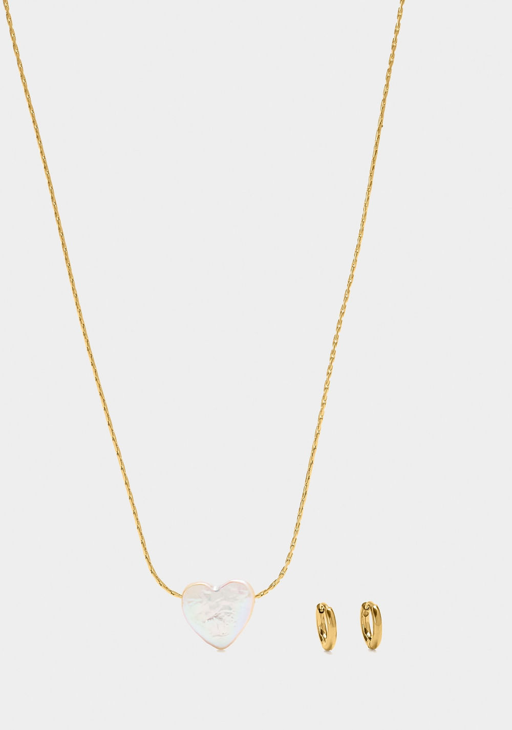 Set de Collar con Corazón y Zarcillos de Aro Parfois Imagen Principal
