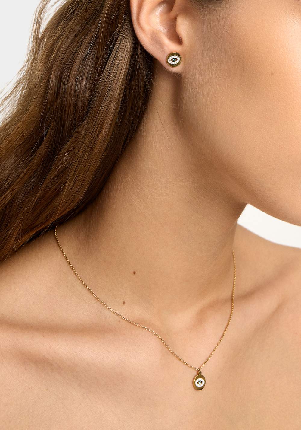 Set Collar y Zarcillos Ojos con Cristales Parfois 2