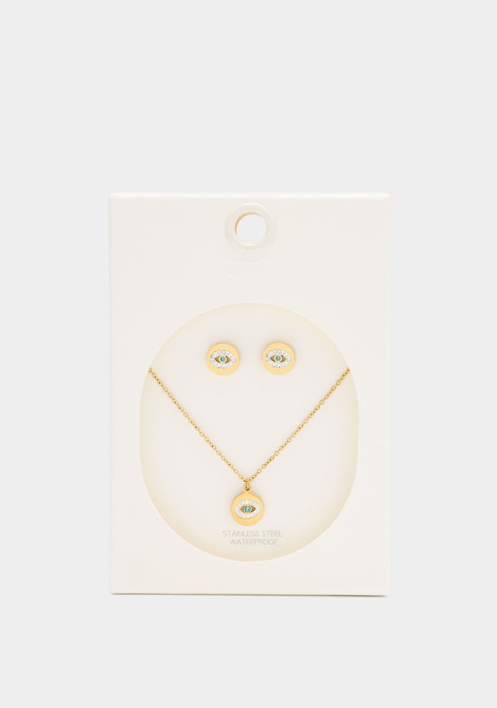 Set Collar y Zarcillos Ojos con Cristales Parfois 7