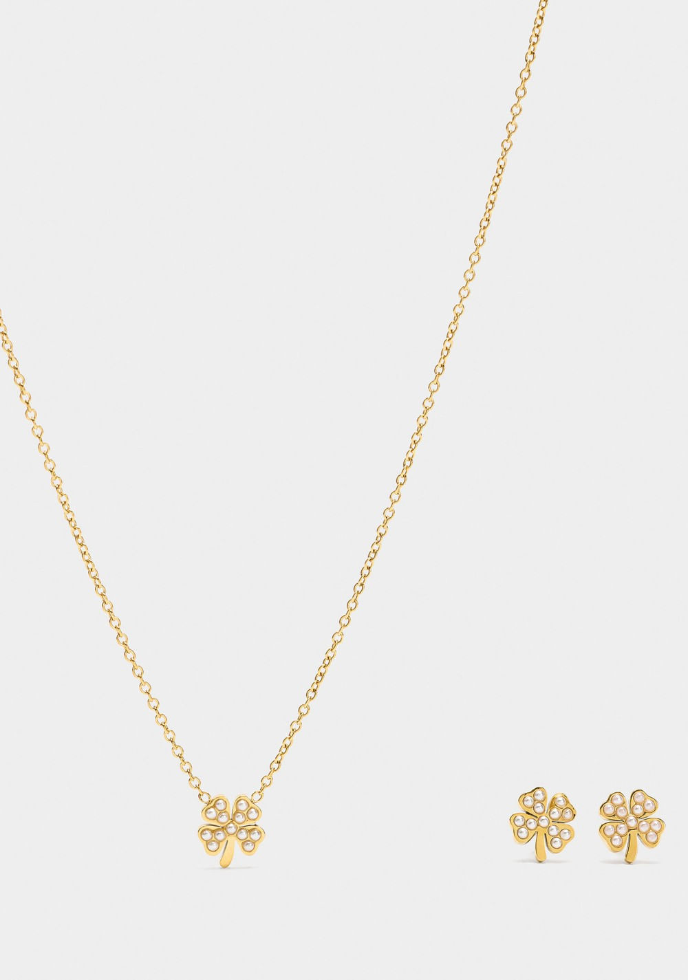 Set Collar y Zarcillos Trébol con Perlas Parfois Imagen Principal