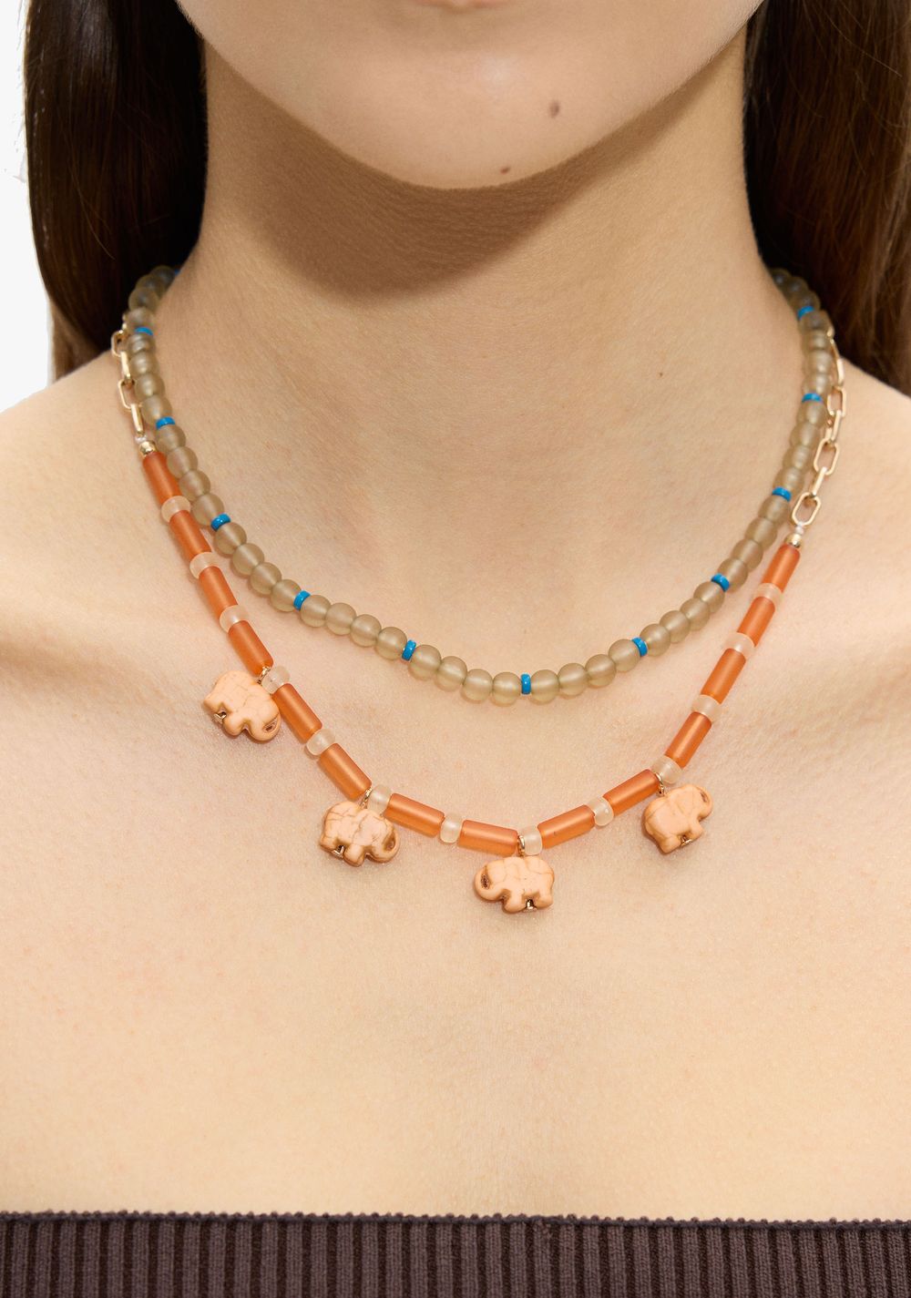 Set de Collares Cuentas y Elefantes Parfois 2