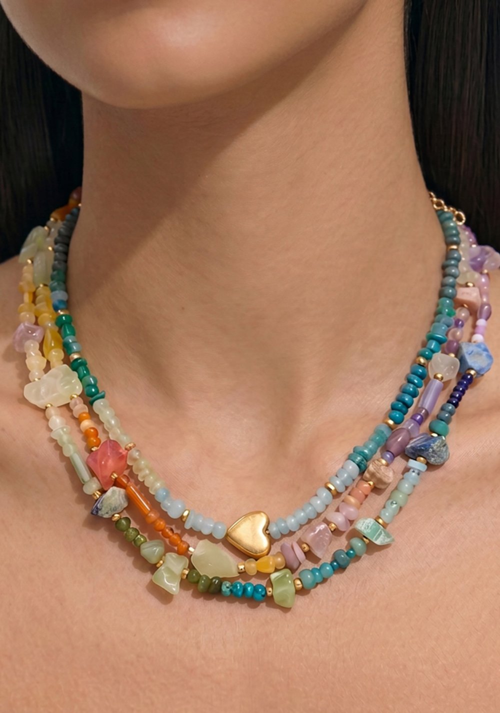 Set de Collares Multicolor con Piedras Parfois 2