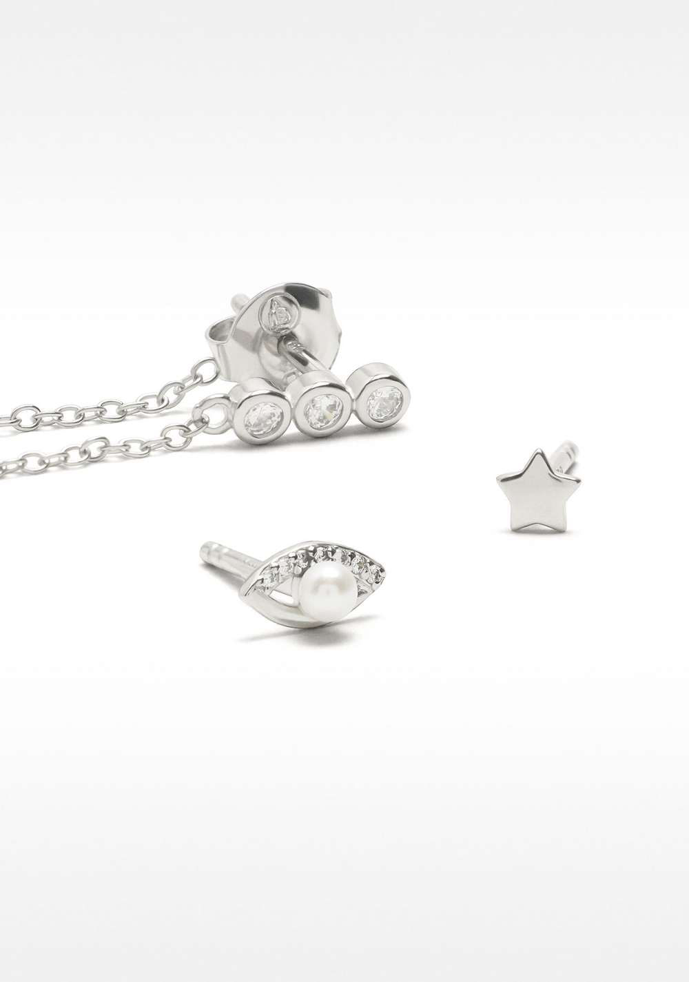 Set de Zarcillos Circonitas y Perla de Agua Dulce - Plata Parfois 3