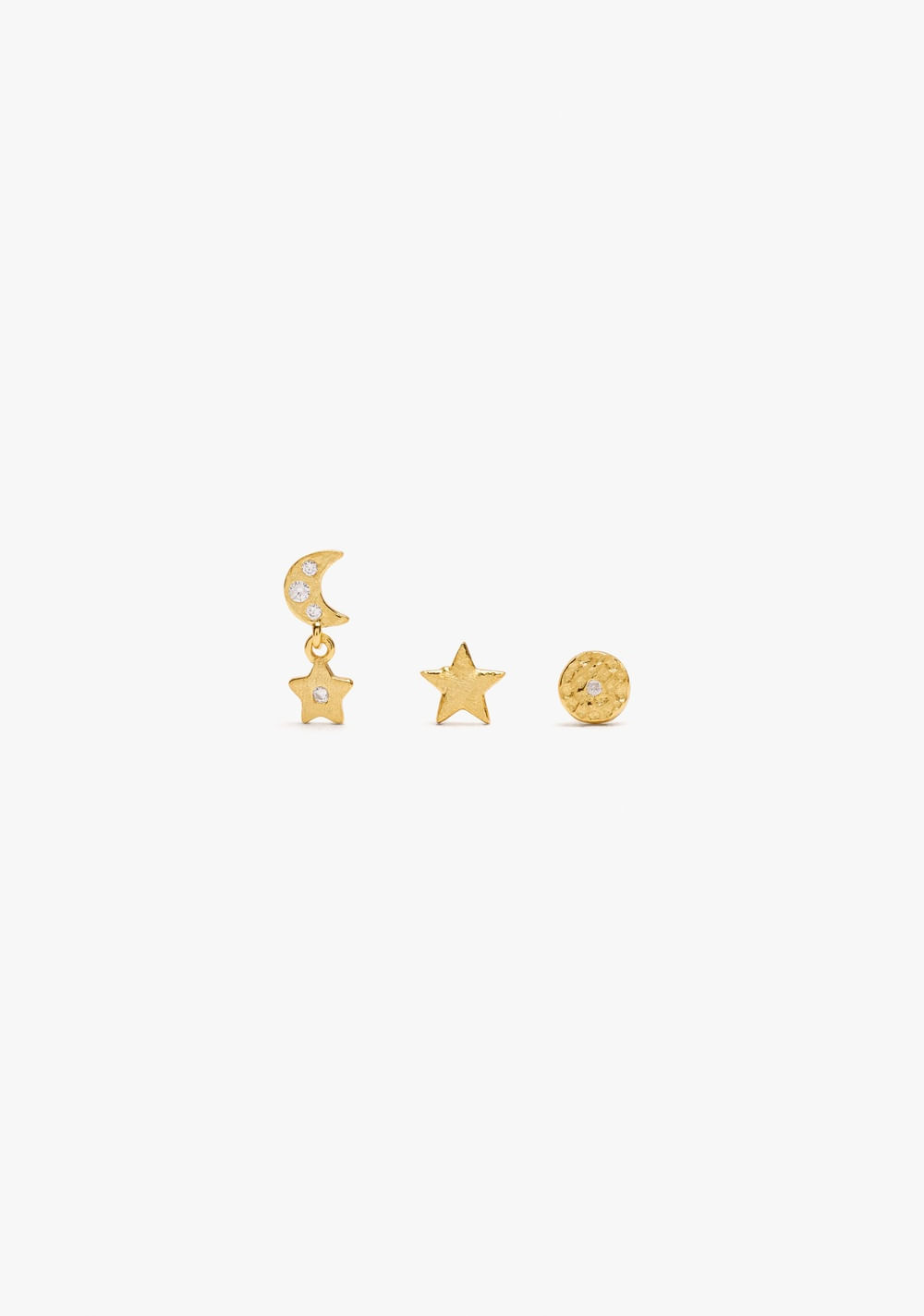 Set de Zarcillos Motivos Cósmicos Baño de Oro 18k Parfois Imagen Principal