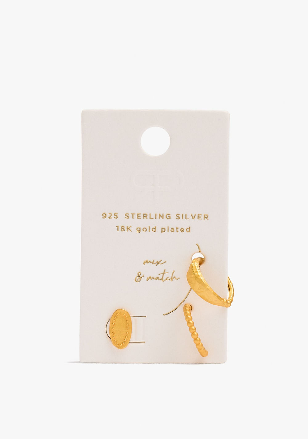 Set de Zarcillos con Relieves Baño de Oro 18k Parfois 4