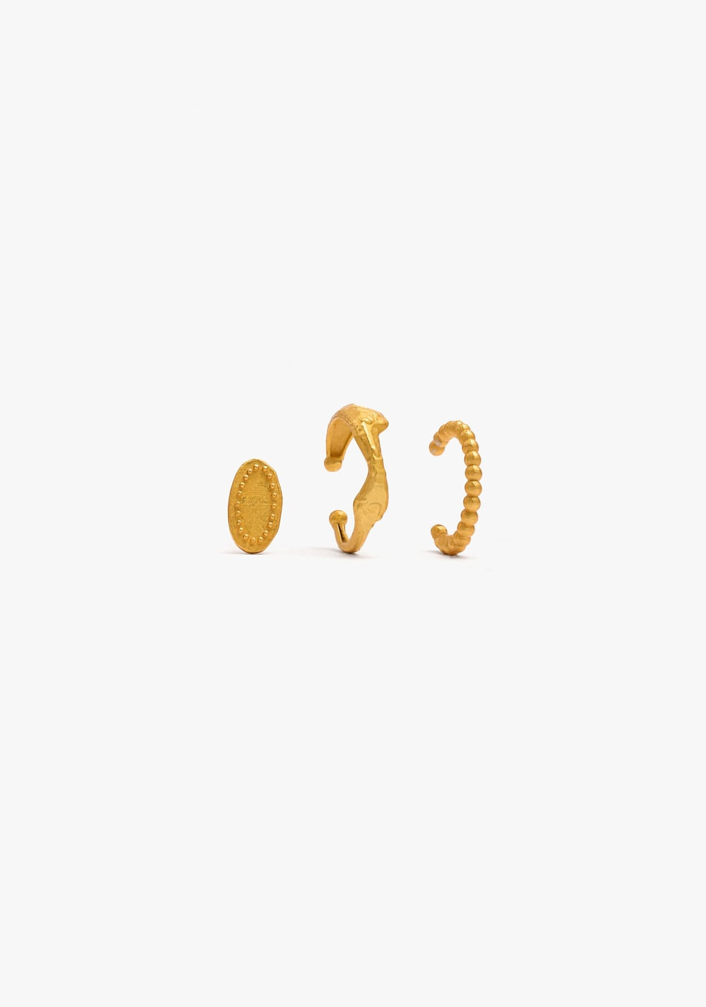 Set de Zarcillos con Relieves Baño de Oro 18k Parfois Imagen Principal