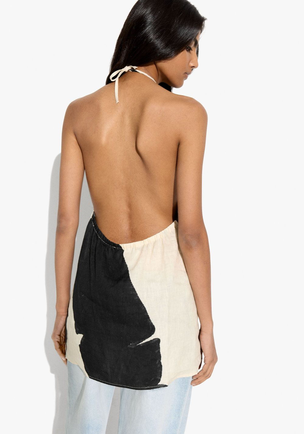 Top Halter Estampado 100% Lino Parfois 2