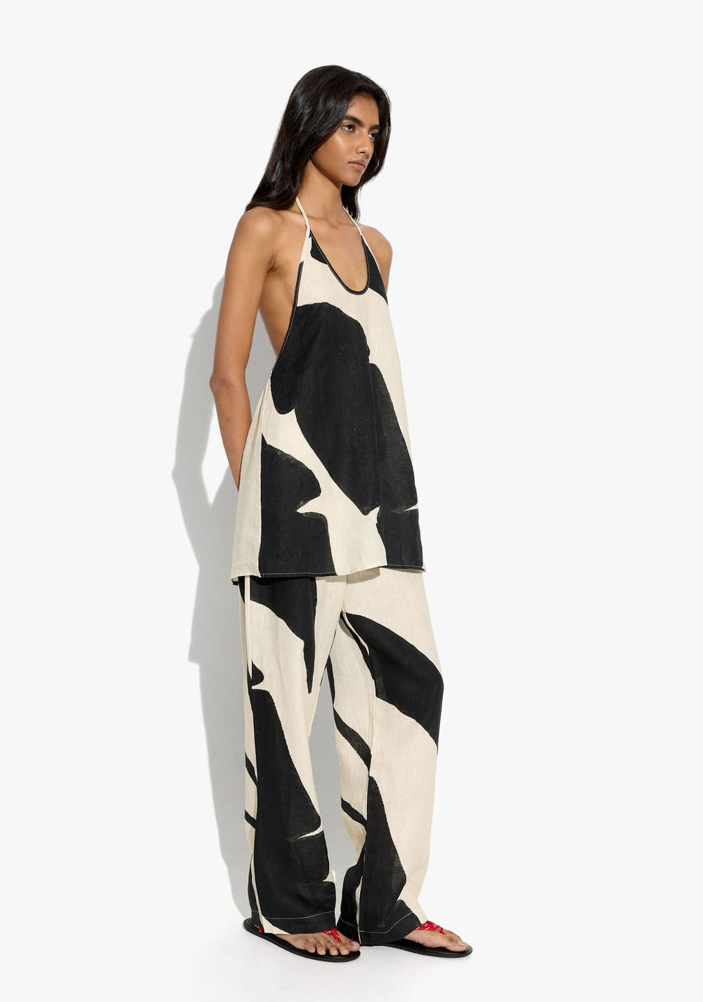 Top Halter Estampado 100% Lino Parfois 3