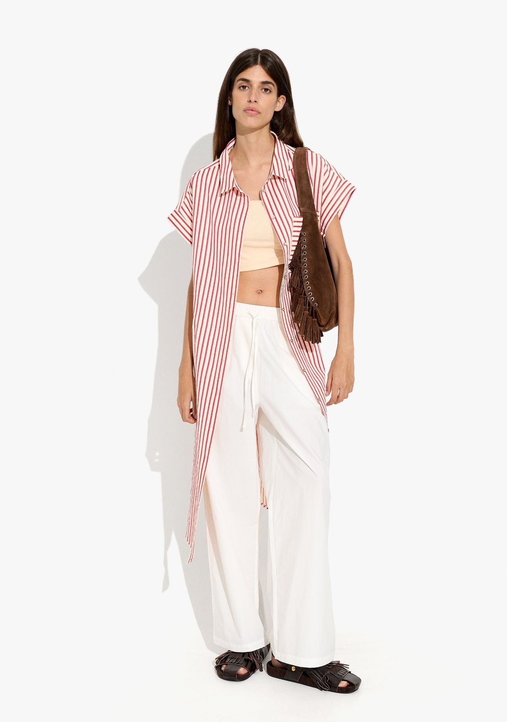 Vestido Camisero a Rayas con Bolsillo Parfois 2