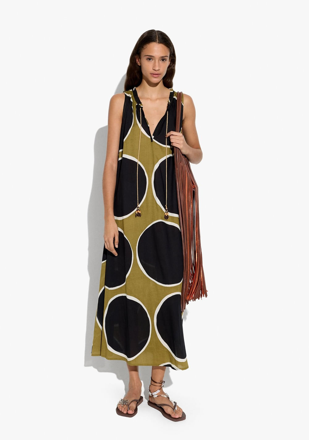 Vestido Fluido Estampado de Lunares Parfois Imagen Principal