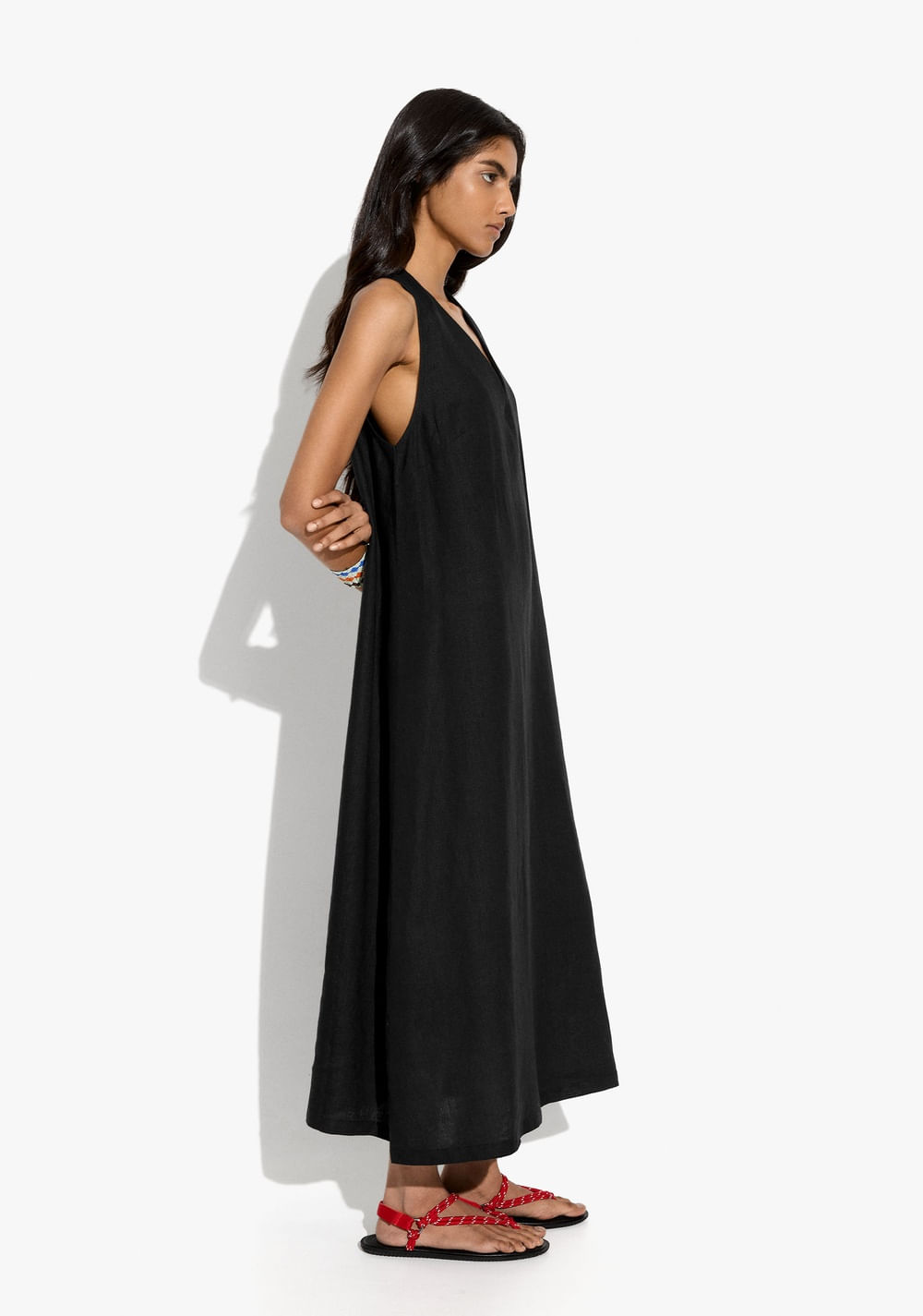 Vestido Halter 100% Lino Parfois 2