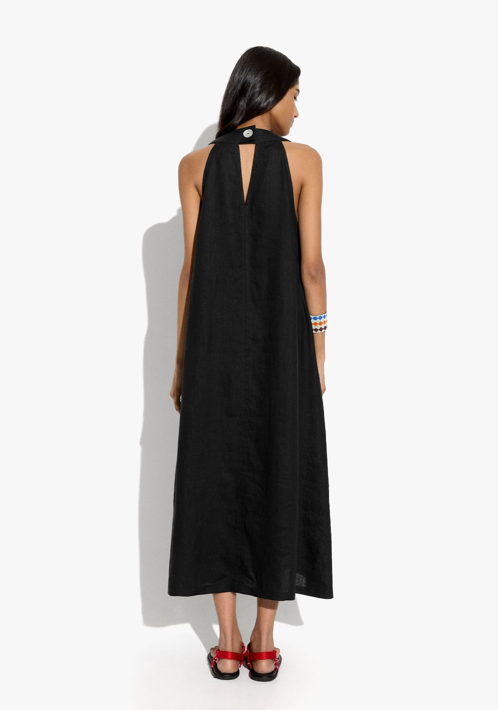 Vestido Halter 100% Lino Parfois 3