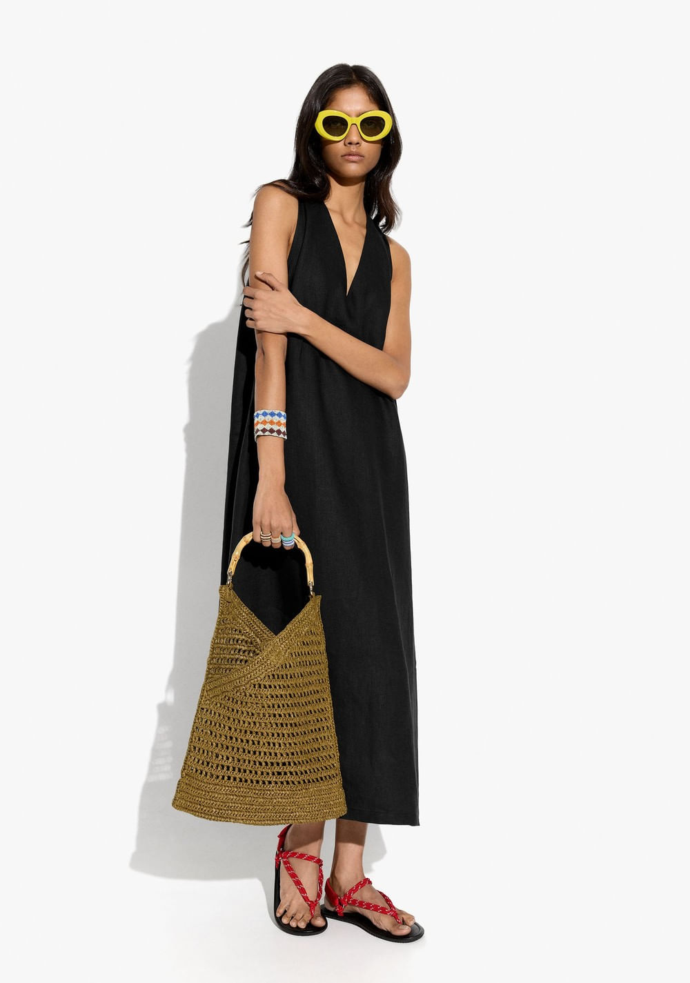 Vestido Halter 100% Lino Parfois Imagen Principal