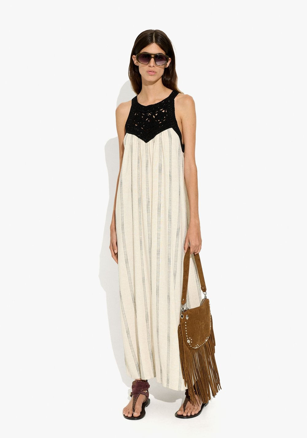 Vestido Halter Croché a Rayas Parfois 4
