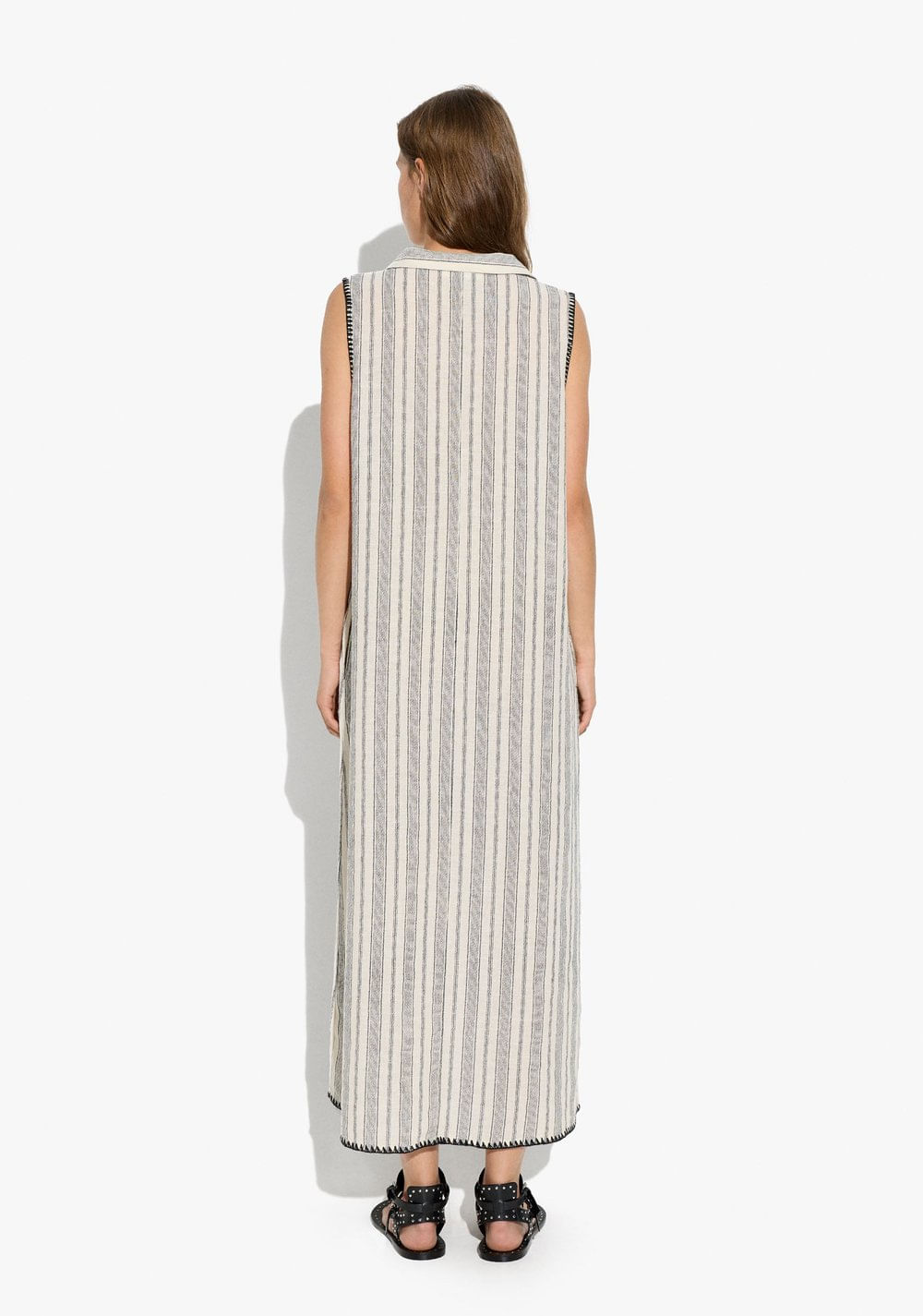 Vestido Largo a Rayas de Algodón Parfois 3