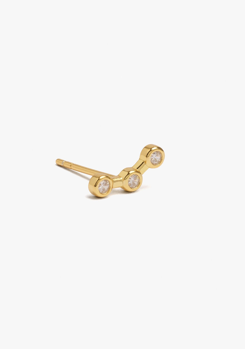 Zarcillo Individual con Circonitas - Plata 925 Baño de Oro 18k Parfois 2