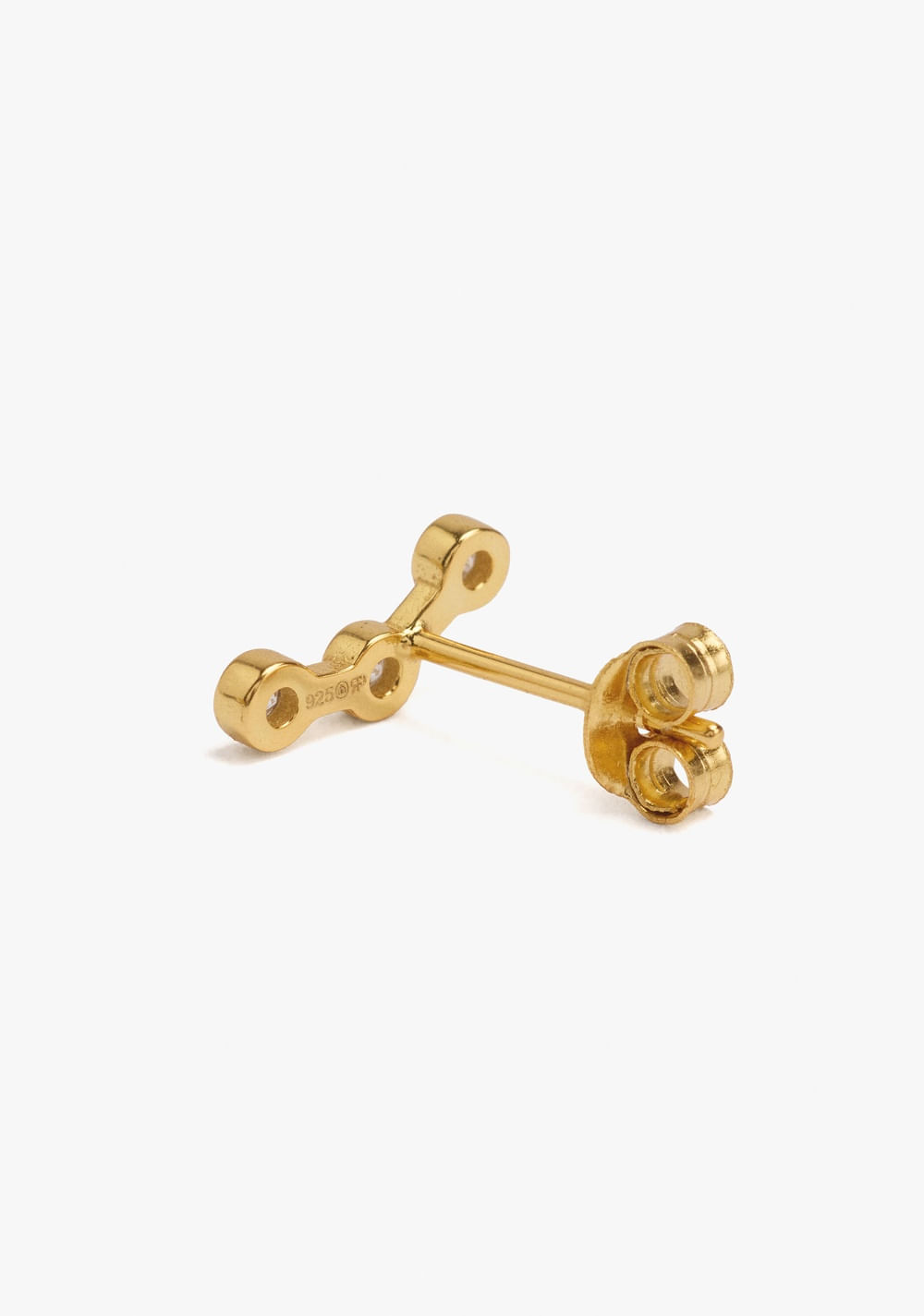 Zarcillo Individual con Circonitas - Plata 925 Baño de Oro 18k Parfois 3