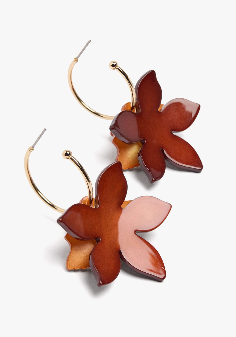 Zarcillos de Aro Abiertos con Maxi Flor Parfois 3