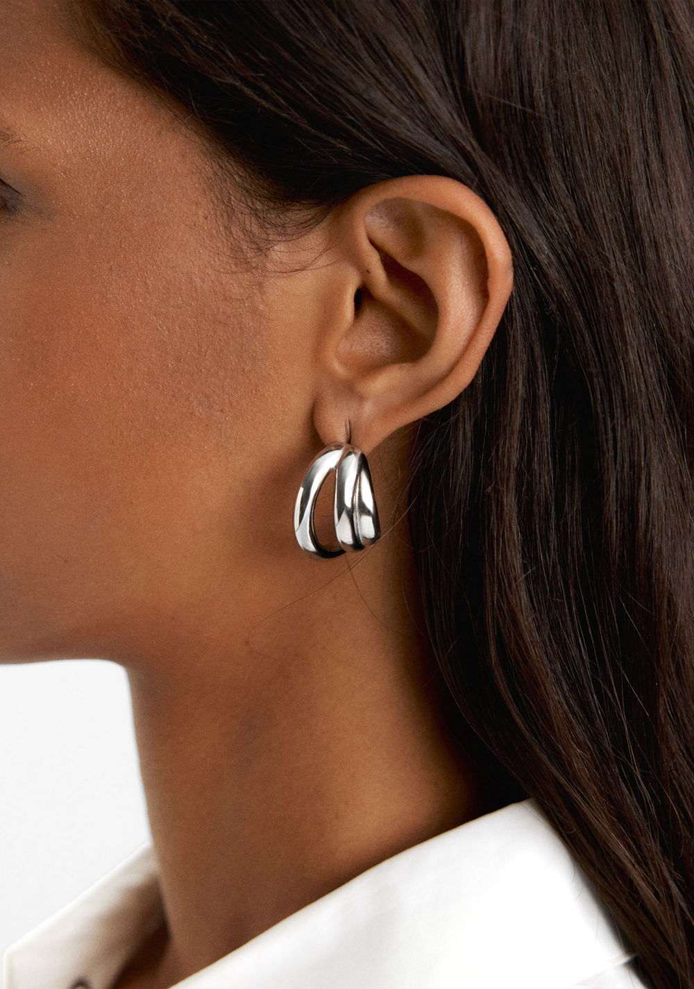 Zarcillos de de Aro con Efecto Triple - Acero Inoxidable Parfois 2