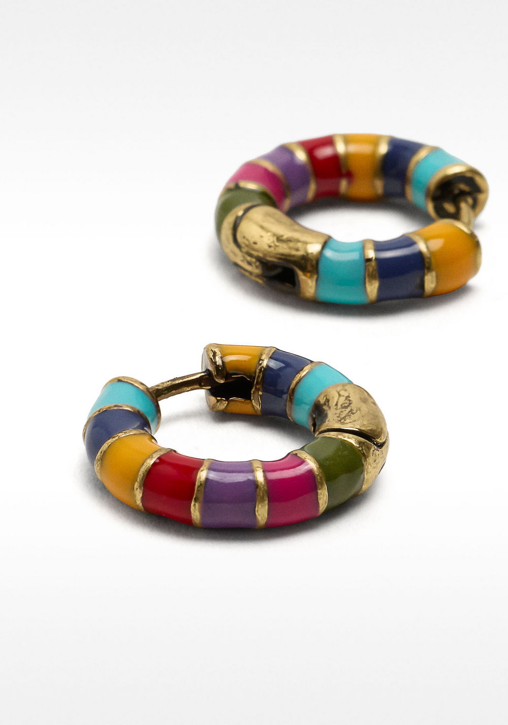 Zarcillos de de Aro Esmaltados de Multicolor Parfois 2