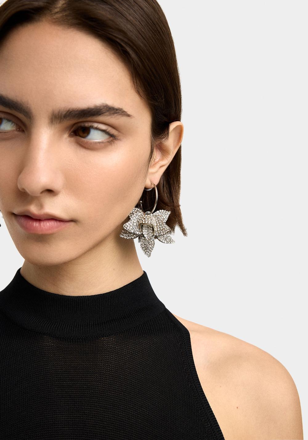 Zarcillos de Aro Maxi Flor con Cristales Parfois 4