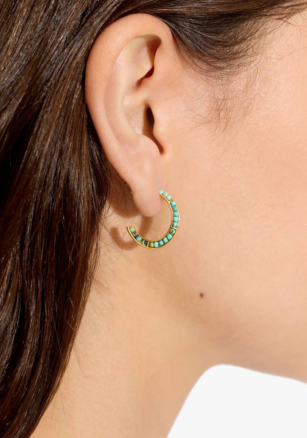 Zarcillos de Aro con Piedras Baño de Oro 18k Parfois 2