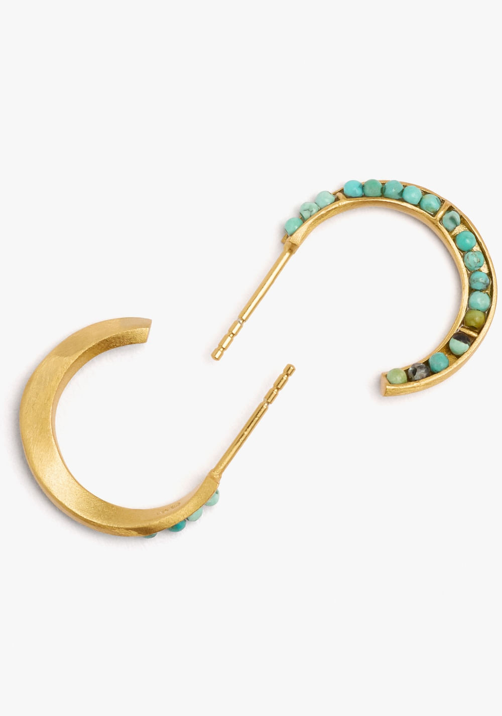 Zarcillos de Aro con Piedras Baño de Oro 18k Parfois 3