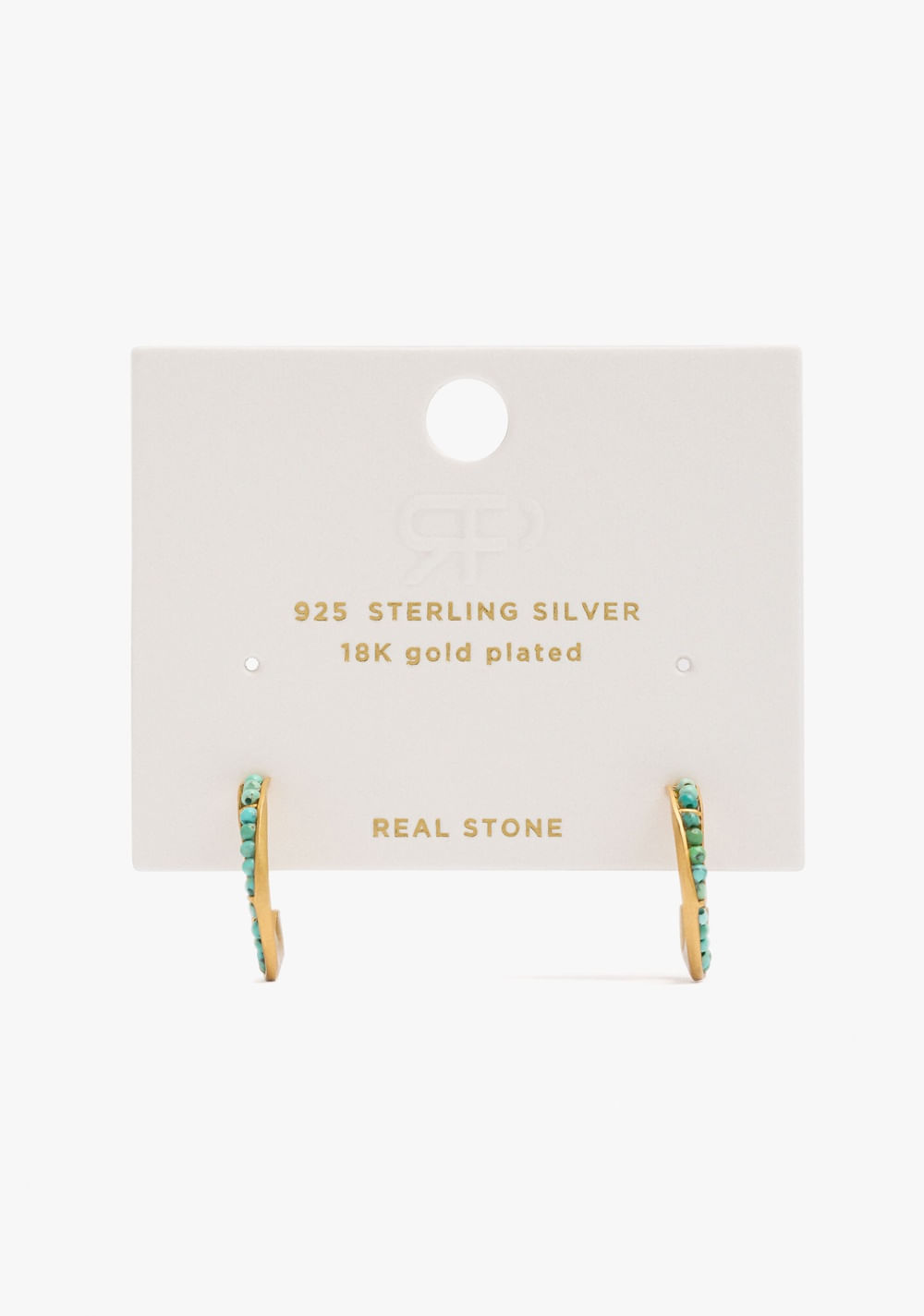 Zarcillos de Aro con Piedras Baño de Oro 18k Parfois 5