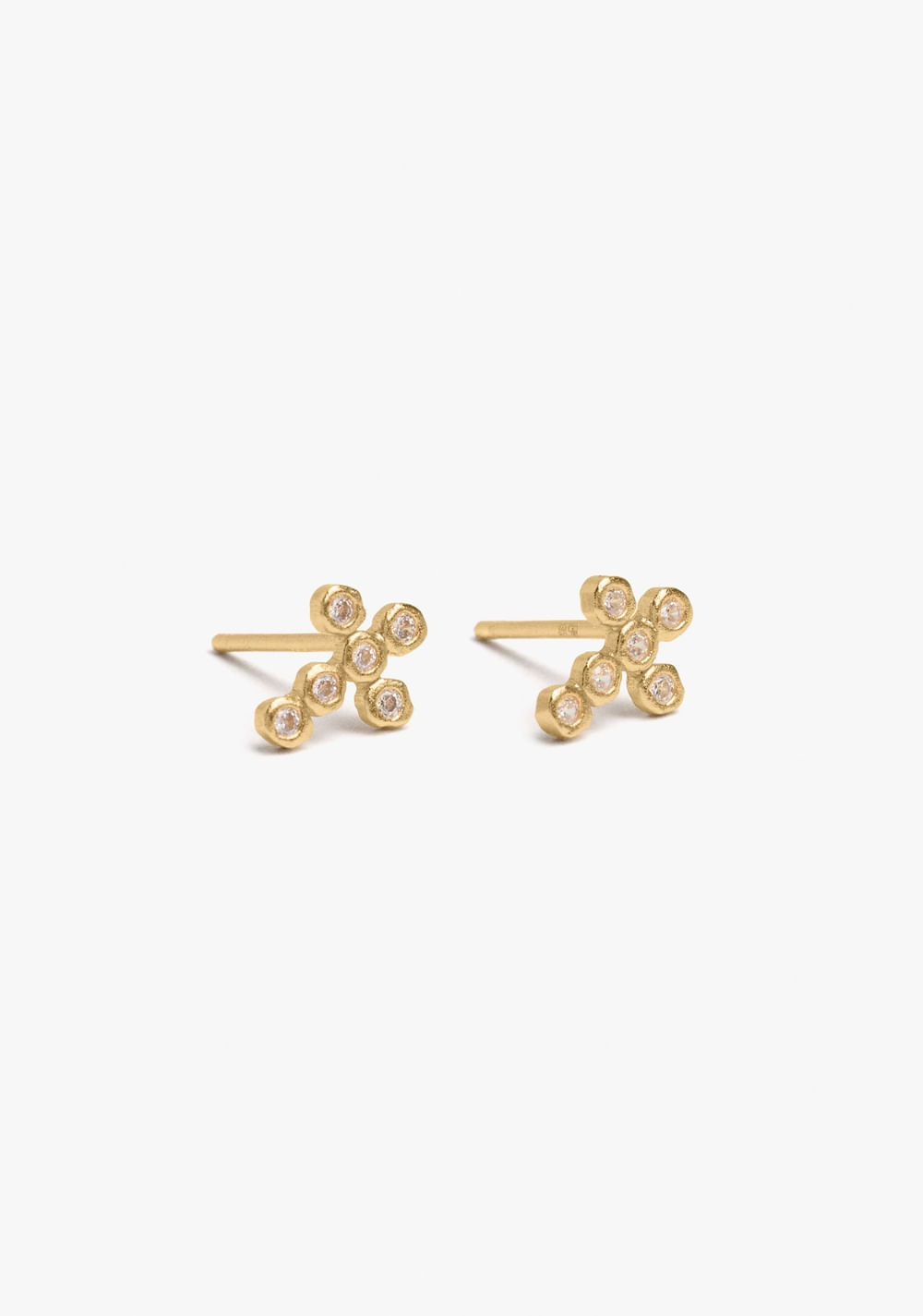 Zarcillos Cruz con Circonitas Baño de Oro 18k Parfois 2