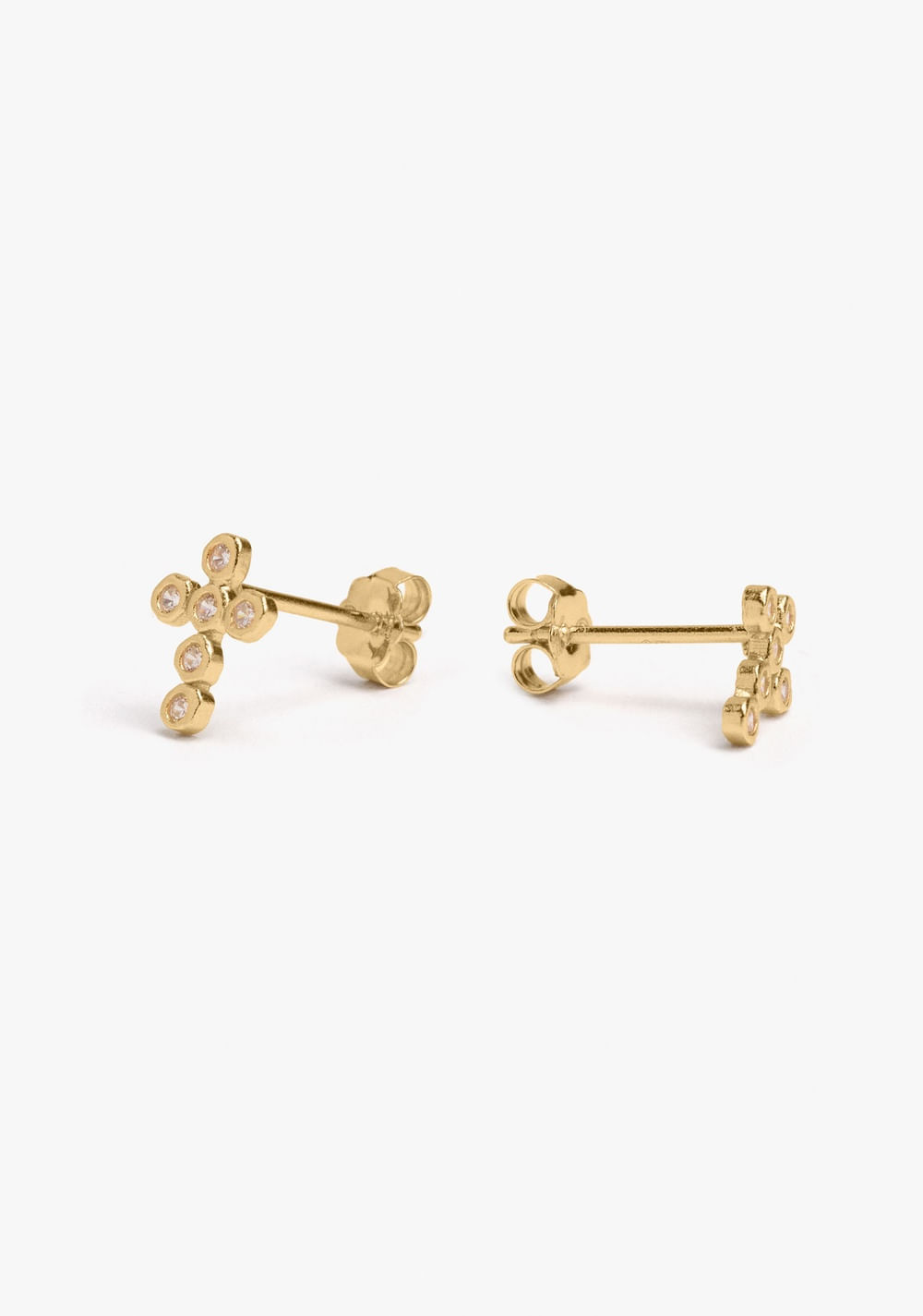 Zarcillos Cruz con Circonitas Baño de Oro 18k Parfois 3