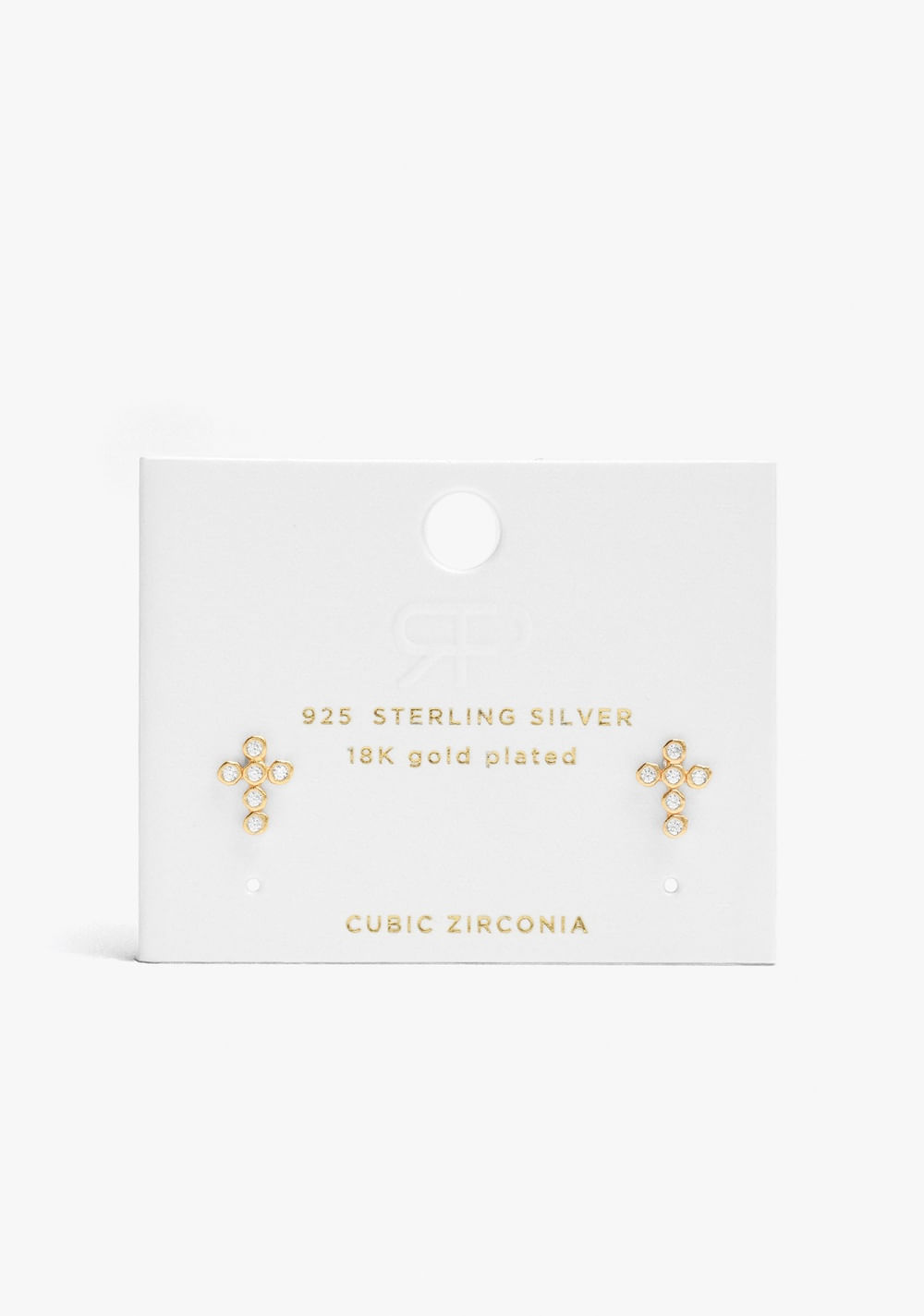 Zarcillos Cruz con Circonitas Baño de Oro 18k Parfois 4