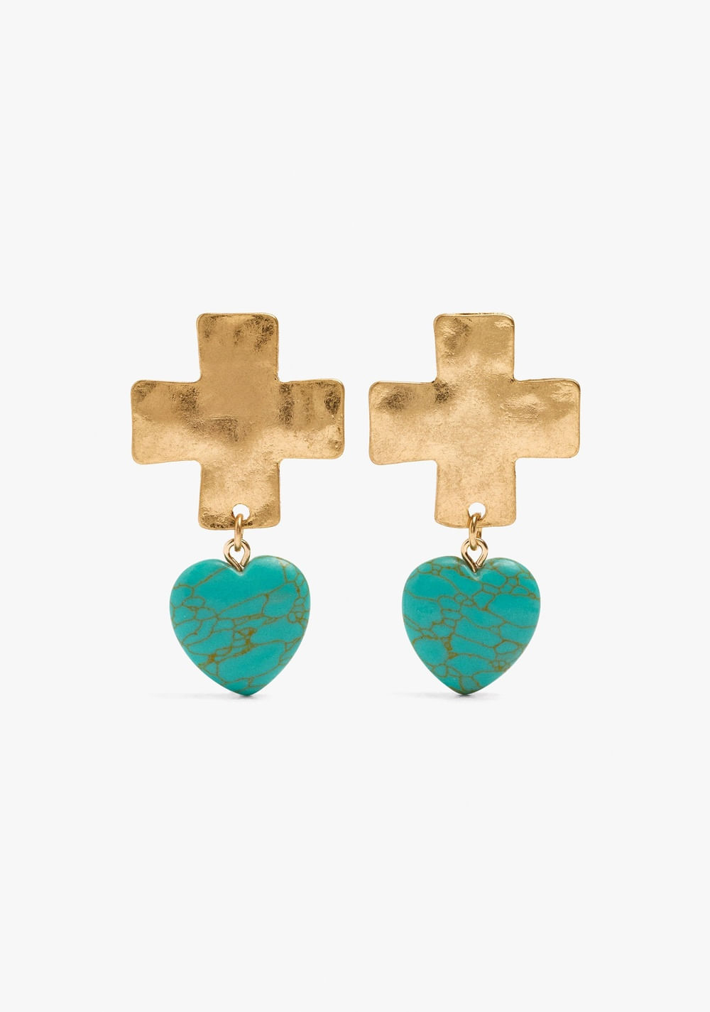 Zarcillos Cruz con Corazón de Piedra Parfois Imagen Principal