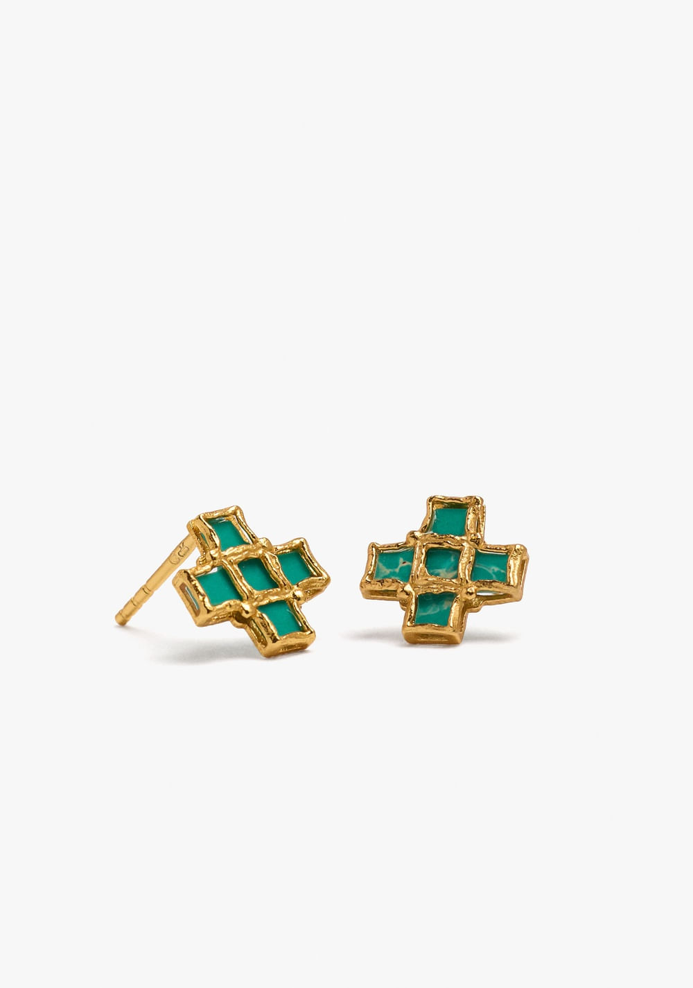 Zarcillos Cruz con Piedras Baño de Oro 18k Parfois 2